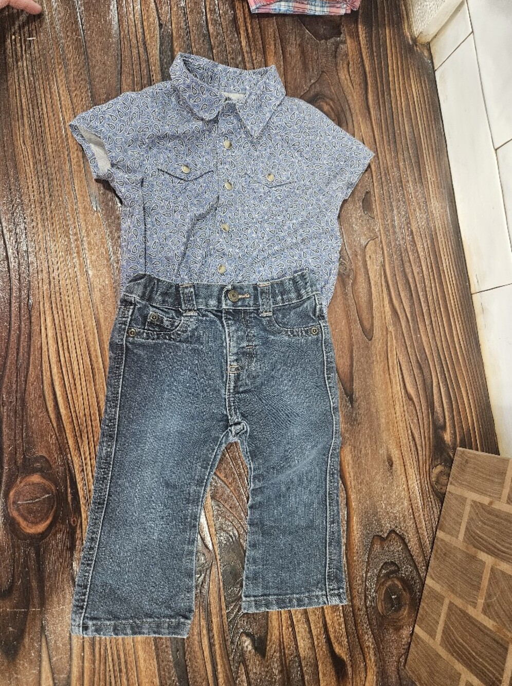 Wrangler Paisley Onesie With Wrangler Denim Jeans Toddler 12 Month